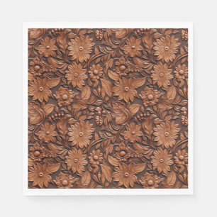 Western Cowgirl Brown Floral Napkins