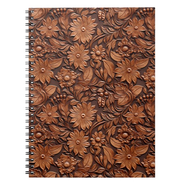 Western Cowgirl Brown Floral  Notebook (Front)