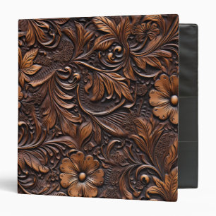 Western Cowgirl Brown Flowers 3 Ring Binder