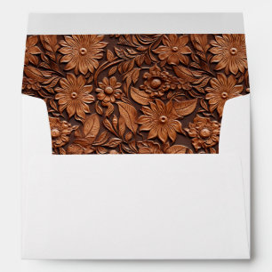 Western Cowgirl Brown Flowers Envelope