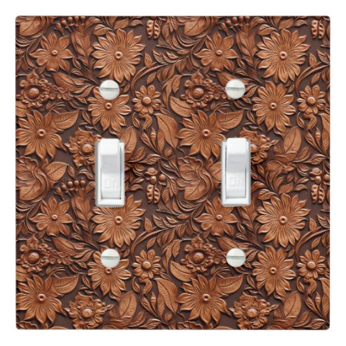 Western Cowgirl Brown Flowers Light Switch Cover