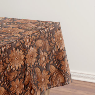 Western Cowgirl Brown Flowers Tablecloth