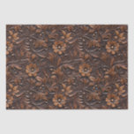 Western Cowgirl Brown Flowers Tissue Paper