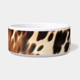 Western Cowgirl Brown White Cowhide Bowl