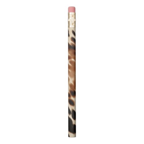 Western Cowgirl Brown White Cowhide  Pencil