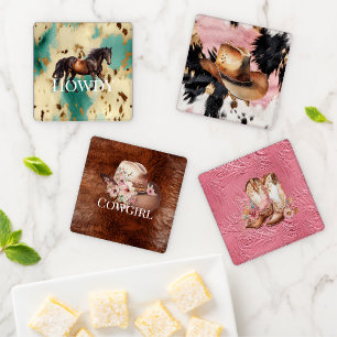 Western Cowgirl Coaster Set