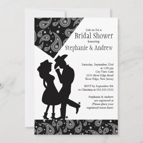 Western Cowgirl couple Bridal Shower Invitation