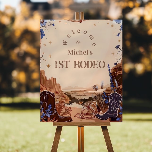 Western Cowgirl Cowboy First Birthday Foam Board (Creator Uploaded)