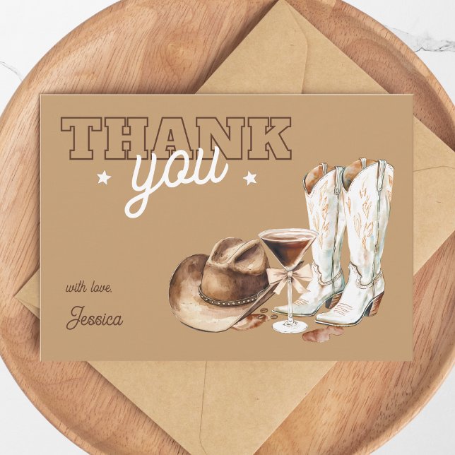 Western Cowgirl Dirty Thirty 30th Birthday Party Thank You Card (Western Cowgirl Dirty Thirty 30th Birthday Party Thank You Card)