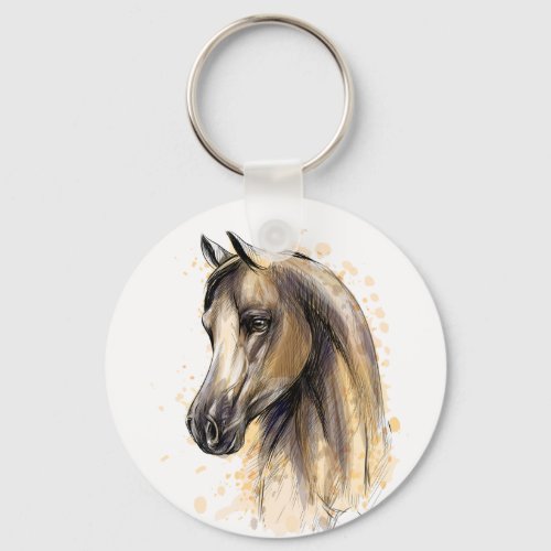 Western Cowgirl Equestrian Horseback Riding Horse Keychain