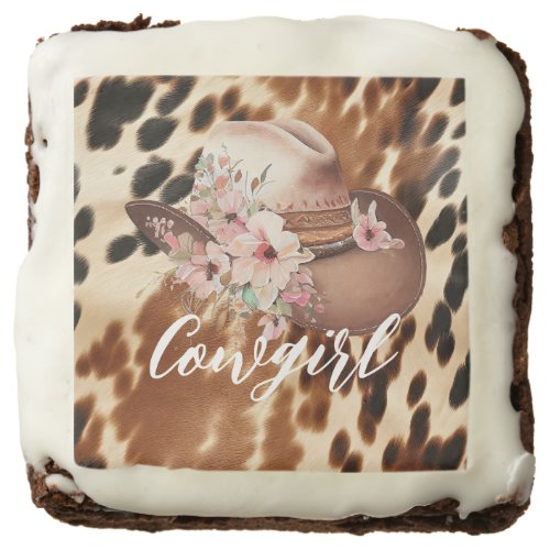 Western Cowgirl Floral Cowboy Hat Brownie