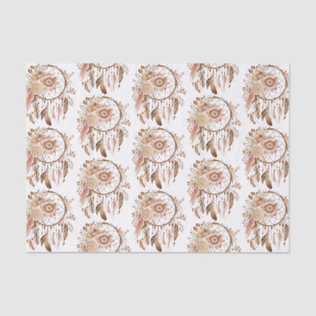 Western Cowgirl Floral Dream Catcher  Birthday Tissue Paper (Front)