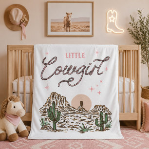 Western Cowgirl Girl Baby Blanket