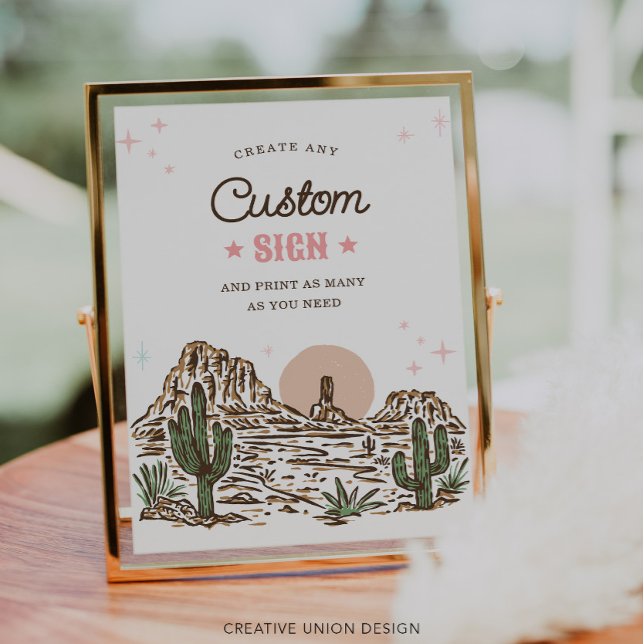 Western Cowgirl Girl Baby Shower Custom Sign (Creator Uploaded)