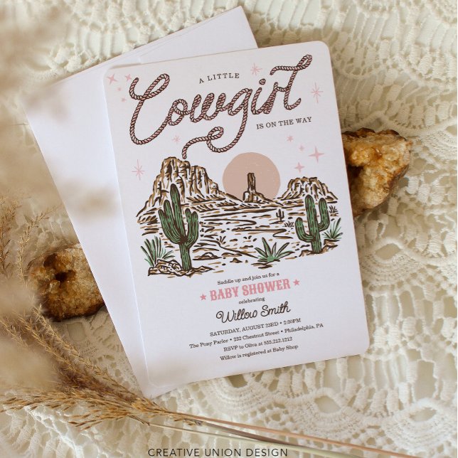 Western Cowgirl Girl Baby Shower Invitation (Creator Uploaded)