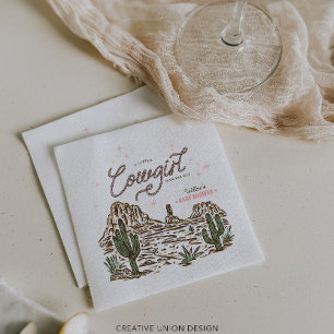 Western Cowgirl Girl Baby Shower Napkins