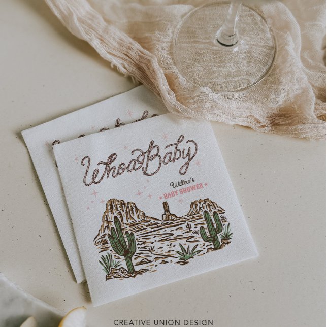 Western Cowgirl Girl Baby Shower Napkins (Creator Uploaded)