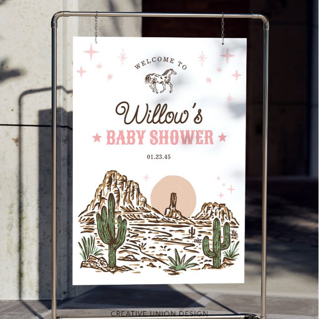 Western Cowgirl Girl Baby Shower Welcome Sign (Creator Uploaded)