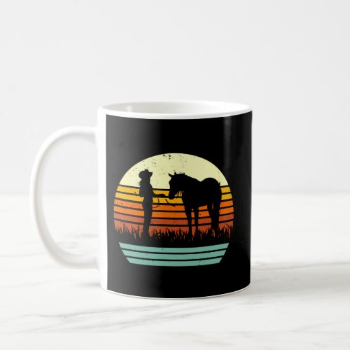 Western Cowgirl Halter Horse Sunset Style Coffee Mug