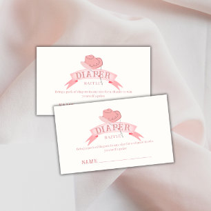Western Cowgirl Hat Diaprer Raffle Baby Shower  Enclosure Card
