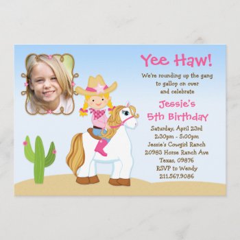Western Cowgirl Horse Birthday Party Invitation by eventfulcards at Zazzle