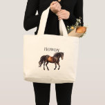 Western Cowgirl Horse Large Tote Bag