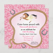 Western Cowgirl Horse Party Invitation (Front/Back)