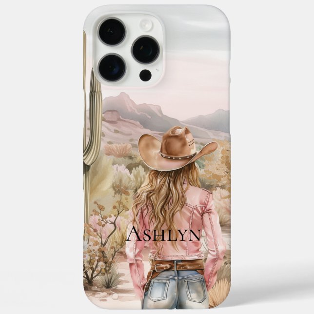 Western Cowgirl in Pink Case-Mate iPhone Case (Back)