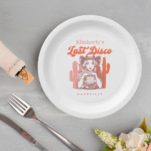 Western Cowgirl Last Disco Bachelorette Party  Paper Plates
