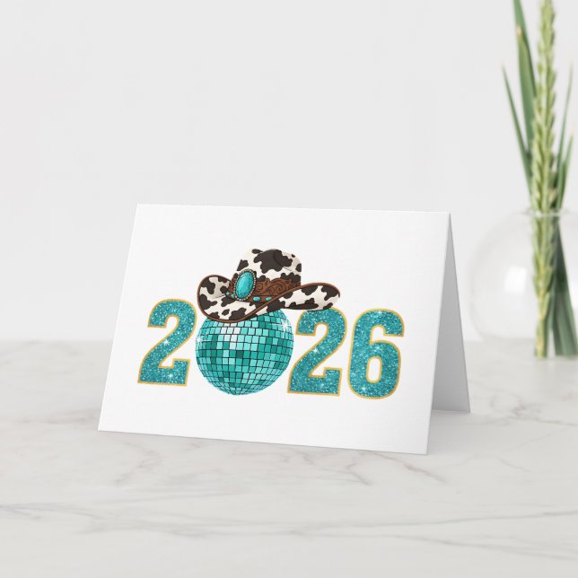 Western Cowgirl New Year 2026 Card (Front)