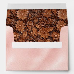 Western Cowgirl Pink and Brown Flowers Envelope