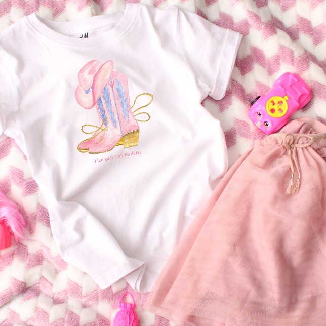 Western Cowgirl Pink Personalized T-Shirt (Creator Uploaded)