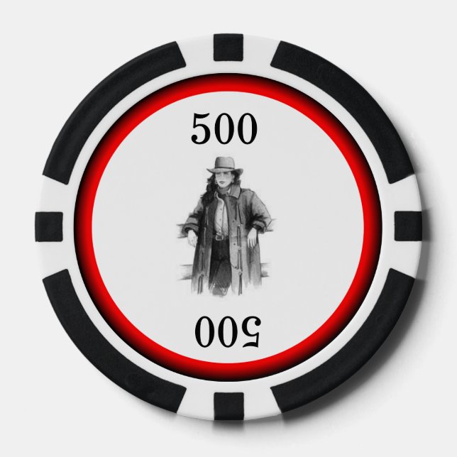 Western Cowgirl Poker Chips (Front)