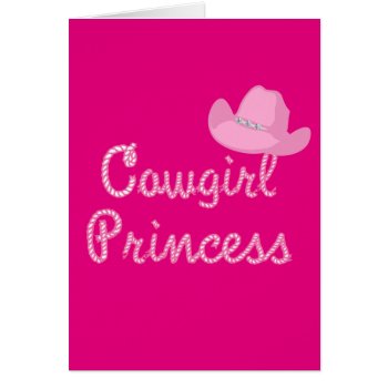 Western Cowgirl Princess Card With Pink Hats by RODEODAYS at Zazzle