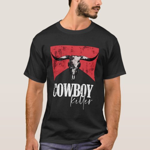 Western Cowgirl Punchy Skull T_Shirt