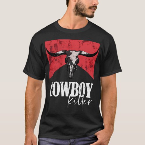 Western Cowgirl Punchy Skull T_Shirt