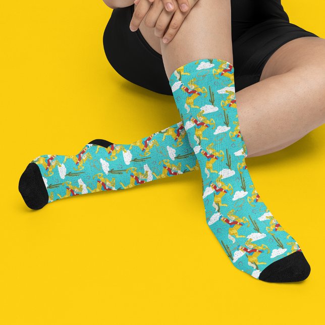 Western Cowgirl Retro Patterned Socks (Creator Uploaded)