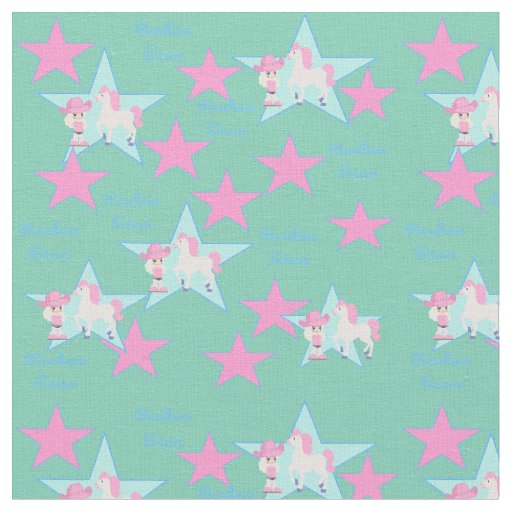Western Cowgirl Rodeo Kid With Horse Fabric