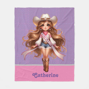 Western Cowgirl Rodeo Princess 1 Personalized Fleece Blanket