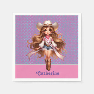 Western Cowgirl Rodeo Princess 1 Personalized Napkins