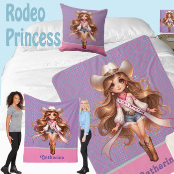 Western Cowgirl Rodeo Princess 1 Personalized Sherpa Blanket by RODEODAYS at Zazzle