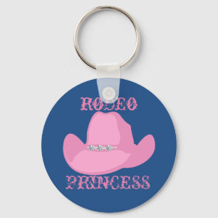 Western Cowgirl Rodeo Princess With Horse Keychain