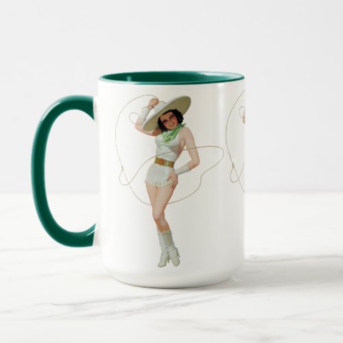 Western Cowgirl Vintage Pin Up Girl Coffee Mug