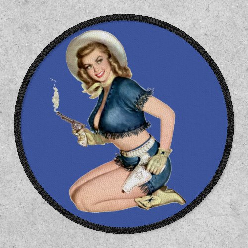 Western Cowgirl _ Vintage Pin Up Girl Patch