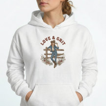 Western Cowgirl Vintage Pullover Hoodie Gift