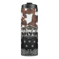 Western Cowhide Thermal Tumbler
