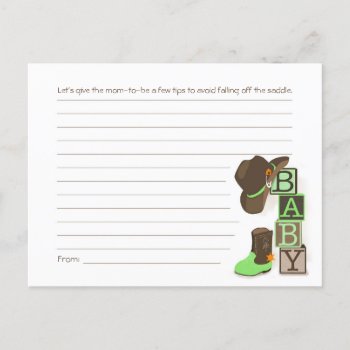 Western Cowpoke Mom Tips Card by NaptimeCards at Zazzle