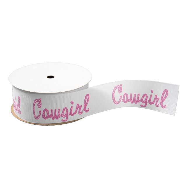 Western Craft Floral Gift Ribbon Cowgirl Rope Text (Spool)