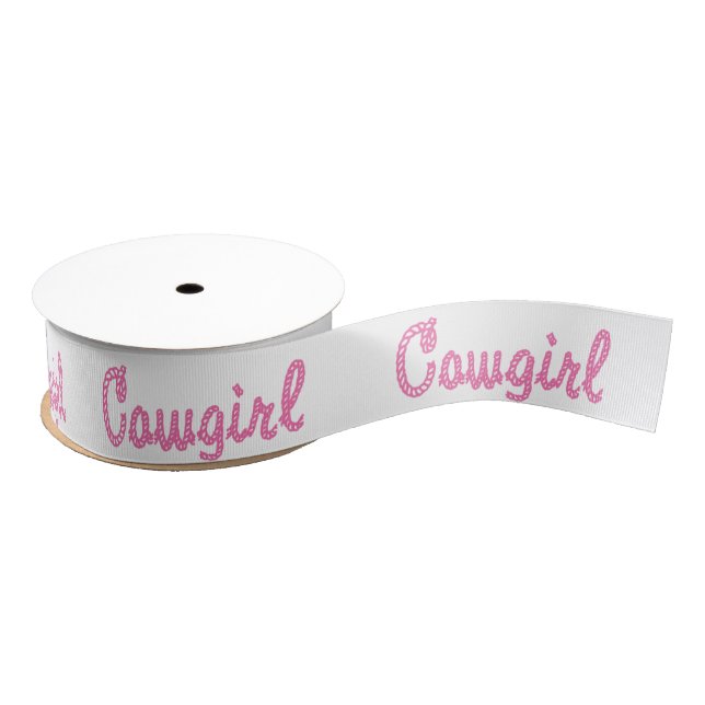 Western Craft Floral Gift Ribbon Cowgirl Rope Text (Spool)