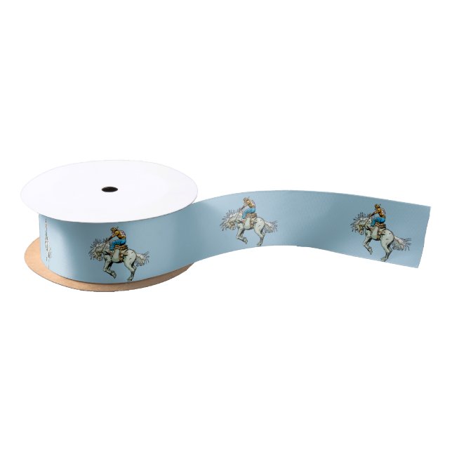 Western Craft Or Gift Wrap Ribbon Bronc Rider (Spool)